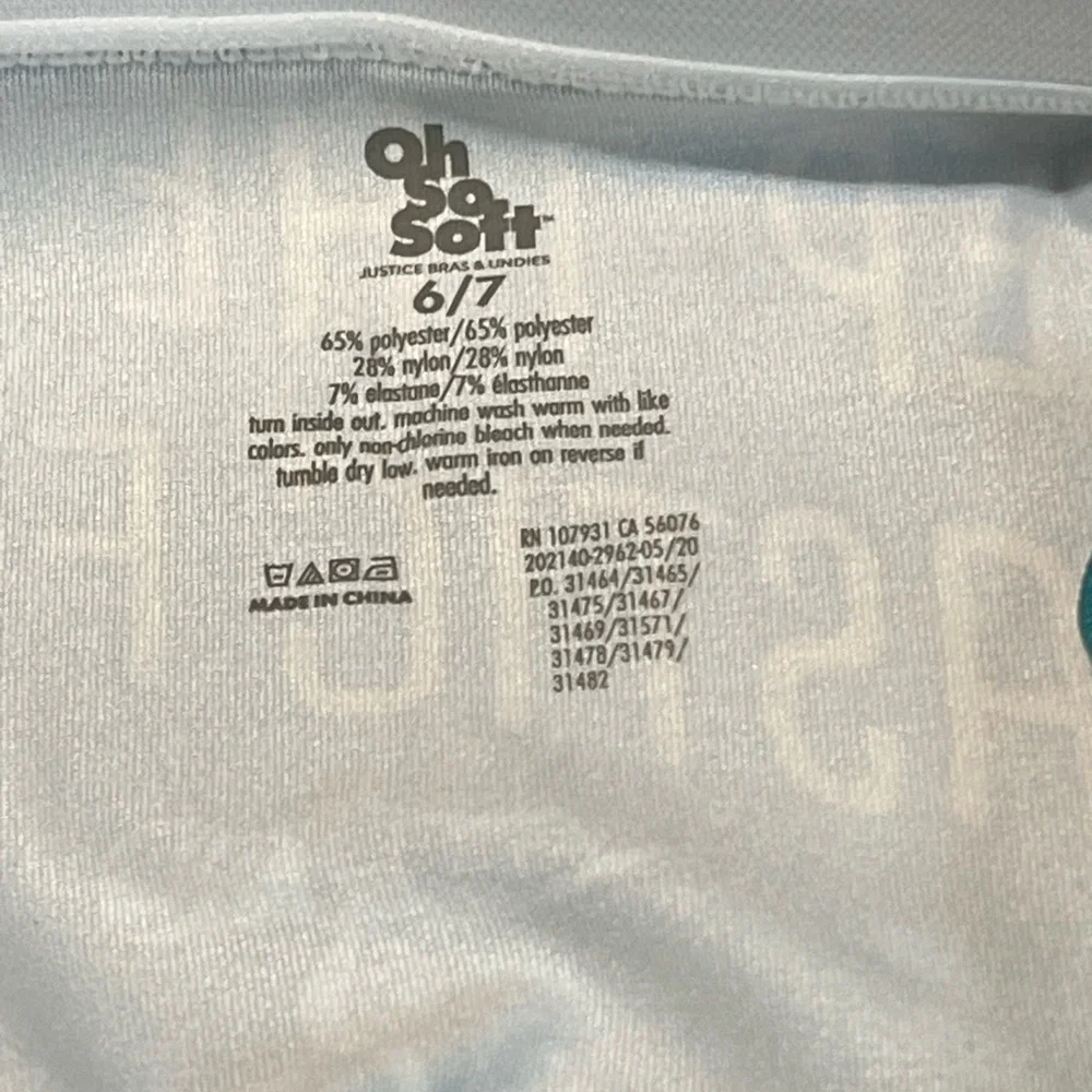 Justice Girls Hipster Underwear Size 6/7 Green Sea Turtle Keep Sea Plastic Free